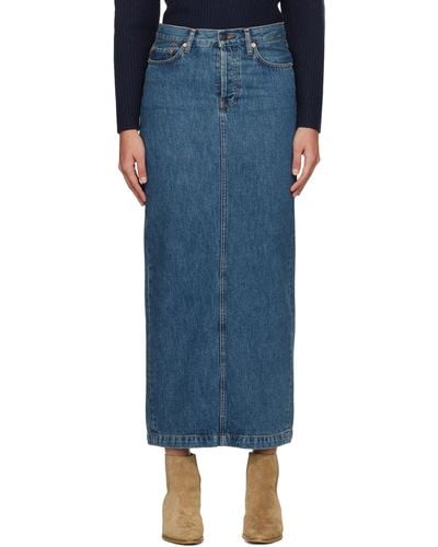 Wardrobe NYC Column Denim Maxi Skirt - Blue