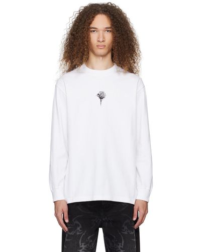 Han Kjobenhavn T-shirt à manches longues blanc à images de rose