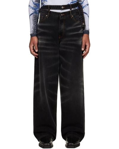 Y. Project Multi Waistband Jeans - Black