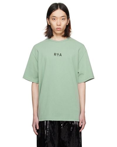 RTA ーン フロックロゴ Tシャツ - グリーン