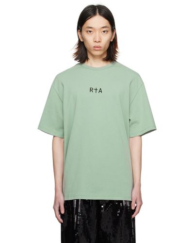 RTA T-shirt vert à logo floqué
