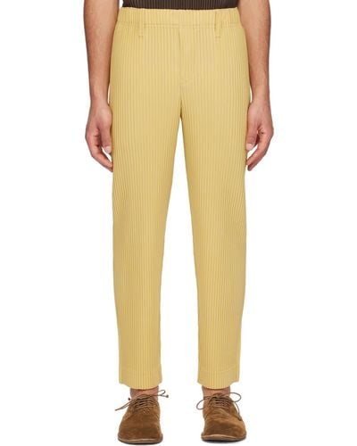 Homme Plissé Issey Miyake Homme Plissé Issey Miyake Yellow Tailored Pleats 1 Trousers
