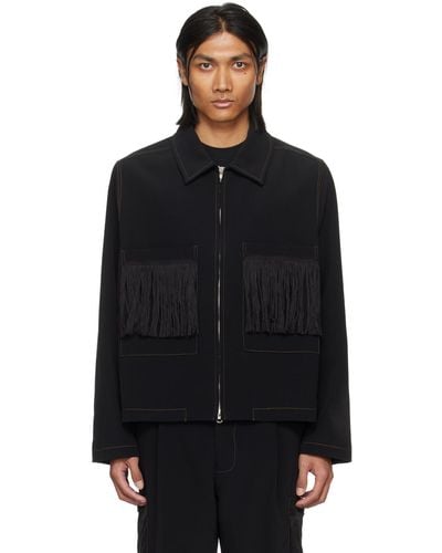 Song For The Mute Crop Patch Pocket Jacket - Black
