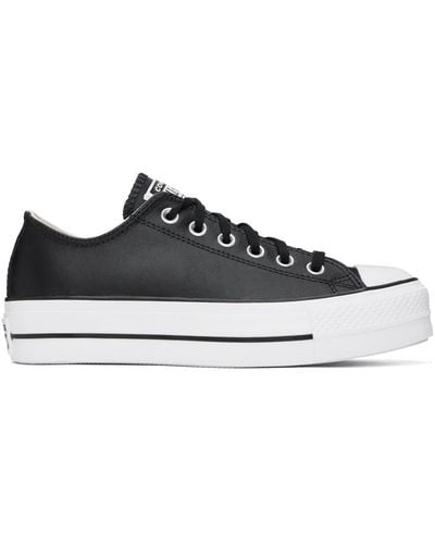 Converse Black Chuck Taylor All Star Platform Leather Trainers