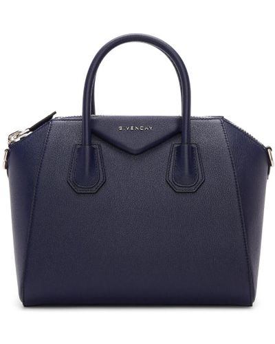 Givenchy Navy Small Antigona Bag - Blue