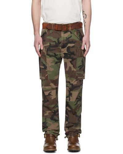 RRL Pantalon cargo militaire brun et kaki - Multicolore