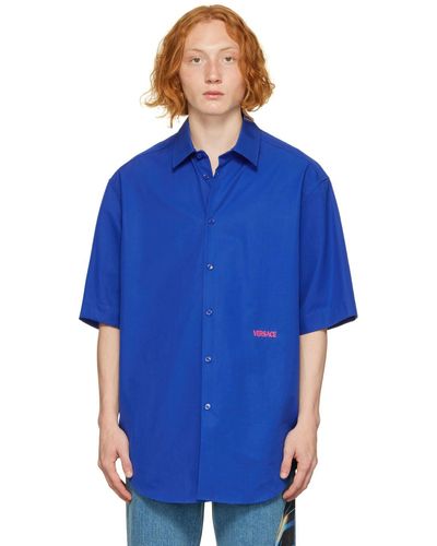 Versace Embroide Shirt - Blue