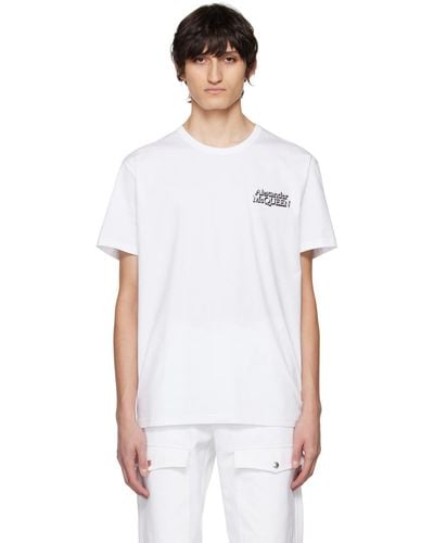 Alexander McQueen ホワイト 刺繍 Tシャツ