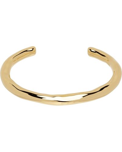 Jil Sander Gold Open Cuff Bracelet - Black