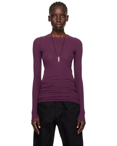 Rick Owens T-shirt à manches longues mauve exclusif à ssense édition kembra pfahler - Violet