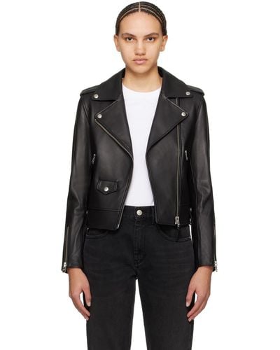 Mackage Baya Leather Biker Jacket - Black