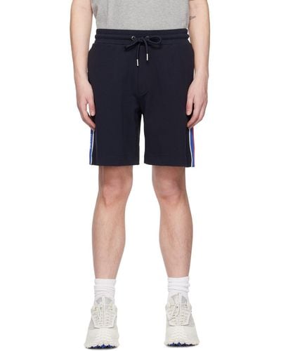 Moncler Navy Stripe Shorts - Blue