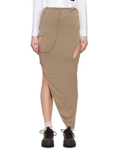 Post Archive Faction PAF 6.0 Center Midi Skirt - Brown