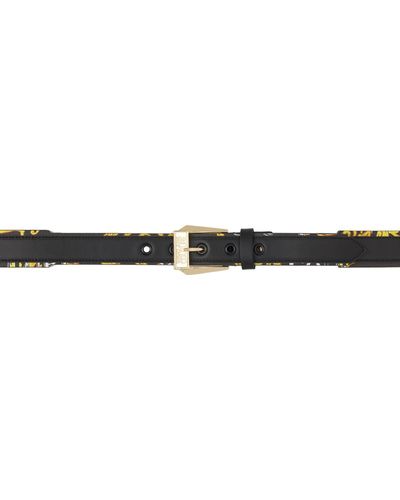 Versace Black & Yellow Logo Belt