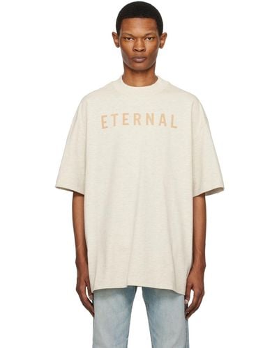 Fear Of God Eternal Brand-print Oversized-fit Cotton-jersey T-shirt - Natural