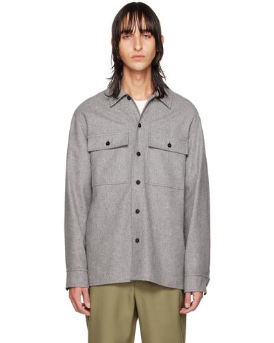 Jil Sander Grey Buttoned Shirt