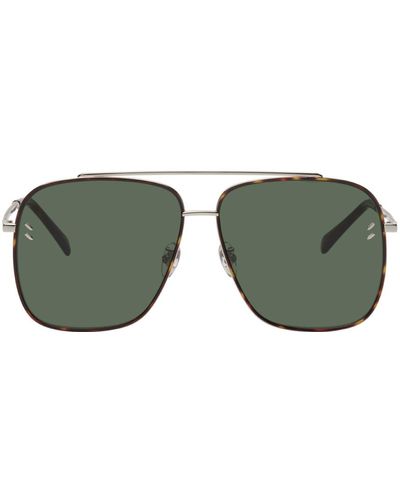 Stella McCartney Silver Falabella Square Sunglasses - Green