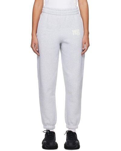 T By Alexander Wang Grey Puff Joggers - White