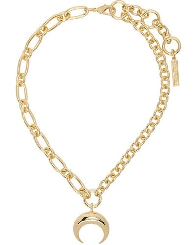 Marine Serre Gold Regenerated Tin Moon Charms Necklace - Metallic