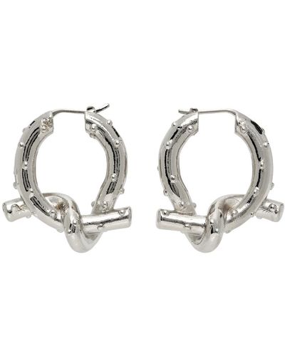 Acne Studios Silver Axelia Knot Earrings - Metallic