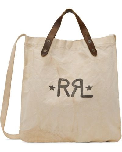RRL キャンバス ロゴ マーケットトート - ナチュラル