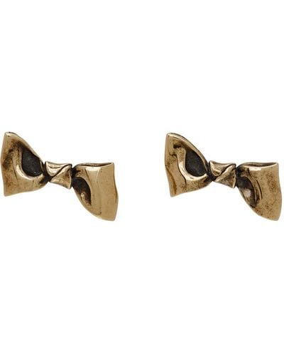 Acne Studios Gold Karen Kilimnik Edition Bow Earrings - Black