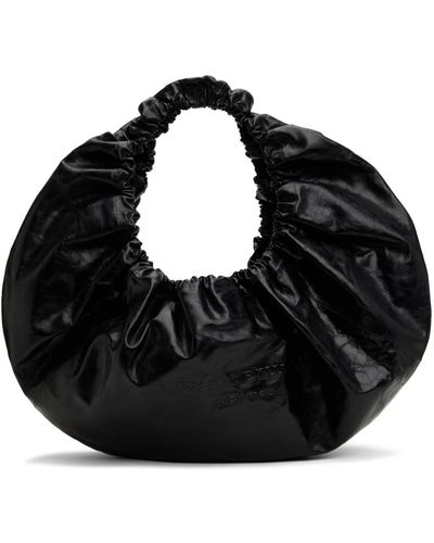 Alexander Wang Grand sac crescent noir en cuir craquelé