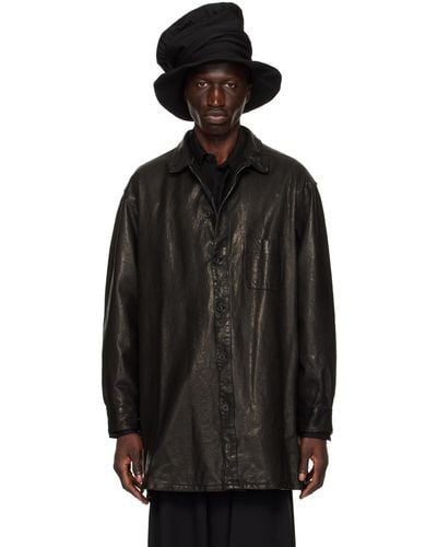Yohji Yamamoto Isamu Katayama Backlash Edition Leather Jacket - Black