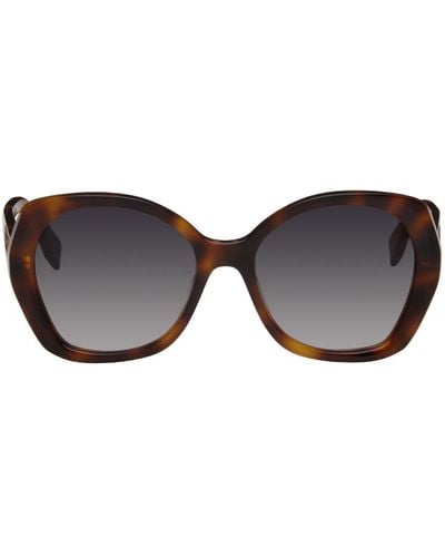 Fendi Tortoiseshell Lettering Sunglasses - Black