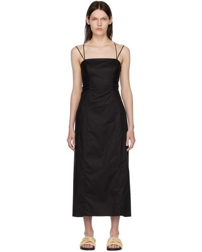 FRAME Cotton Midi Dress - Black