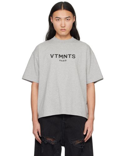 VTMNTS T-shirt gris à image à logo - Blanc