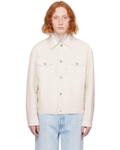 Ami Paris Off- Padded Trucker Jacket - White