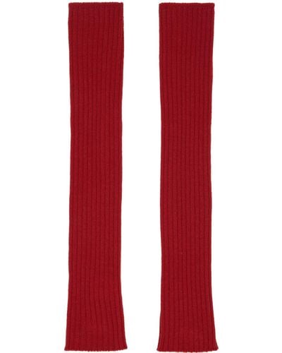 Rick Owens Rasato Knit Arm Warmers - Red