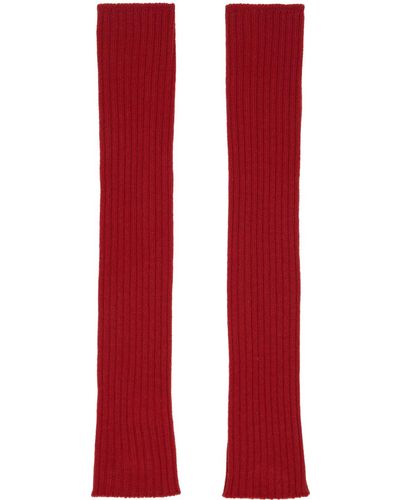 Rick Owens Manches rouges en tricot rasé