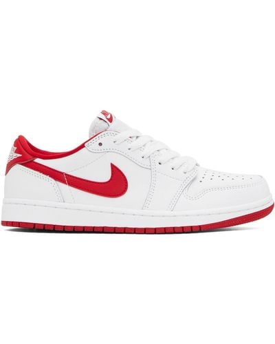 Nike ホワイト&レッド Air Jordan 1 Low Og スニーカー - ブラック