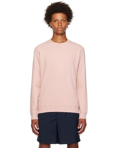 Sunspel Pink V-stitch Sweatshirt - Black