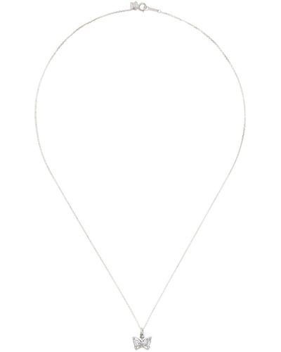 Needles Silver Necklace - White