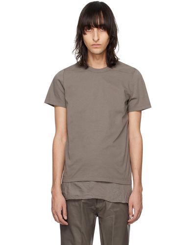 Rick Owens T-shirt gris à couture horizontale aux épaules - Multicolore