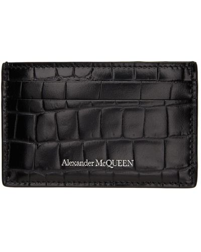 Alexander McQueen クロコ ロゴ カード ケース - ブラック