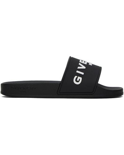 Givenchy Sandales à enfiler noires à logos