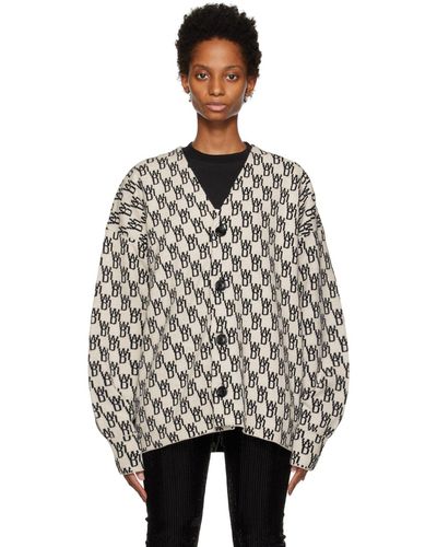 we11done Off- Graphic Cardigan - Black