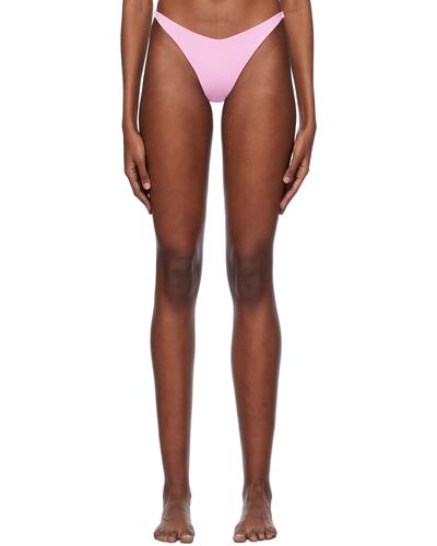 Gcds Culotte de bikini rose à fermoir à logo