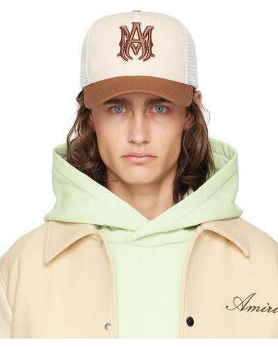 Amiri Two Tone 'ma' Trucker Cap - Natural