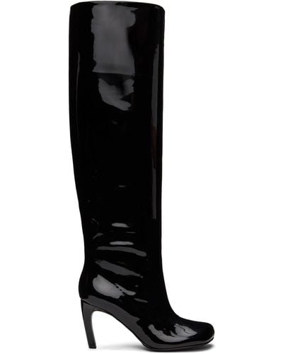 Dries Van Noten Black Coated Tall Boots
