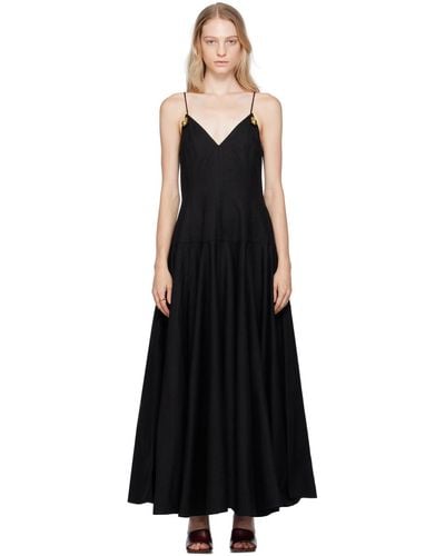 Bottega Veneta Black Metal Drops Maxi Dress