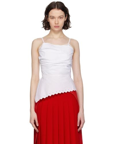 Pushbutton Draped Camisole - Red