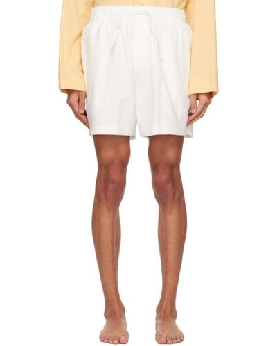 Tekla Off- Oversized Pyjama Shorts - White