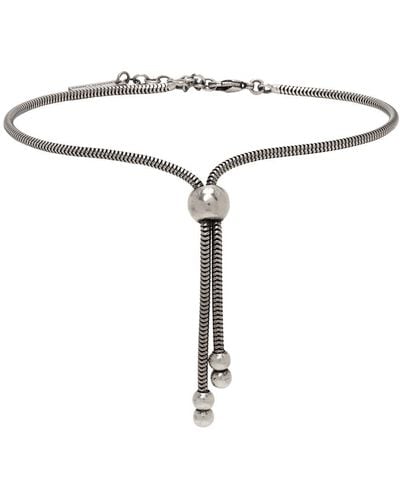Saint Laurent Silver Bolo Tie Bracelet - Metallic
