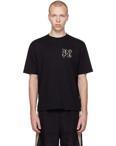Palm Angels T-shirt noir à monogramme
