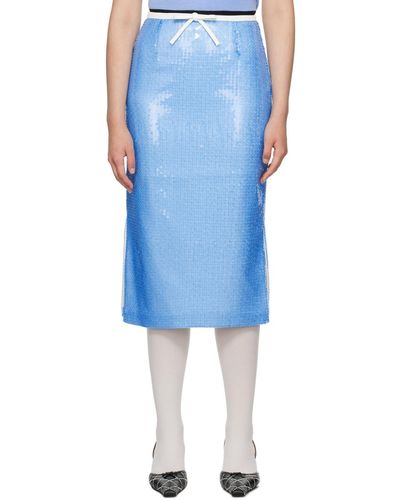 ShuShu/Tong Bow Midi Skirt - Blue